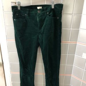 JCrew Holiday Pants -Green Velvet -Skinny